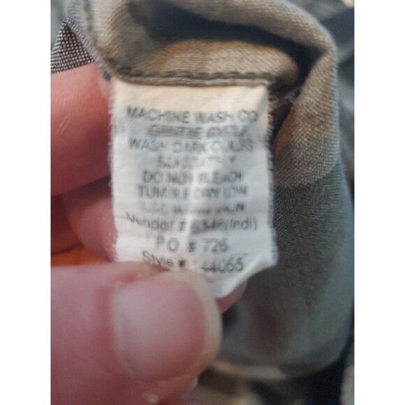 Men Button Front Large Gray Plaid  Long Sleeve Chest  Pocket Lightweight - Picture 8 of 8